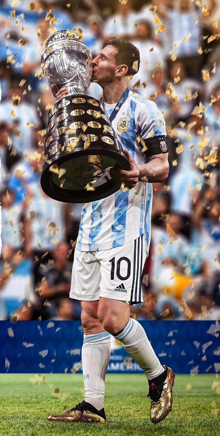 Hình nền Messi ăn mừng cúp Copa mong chờ